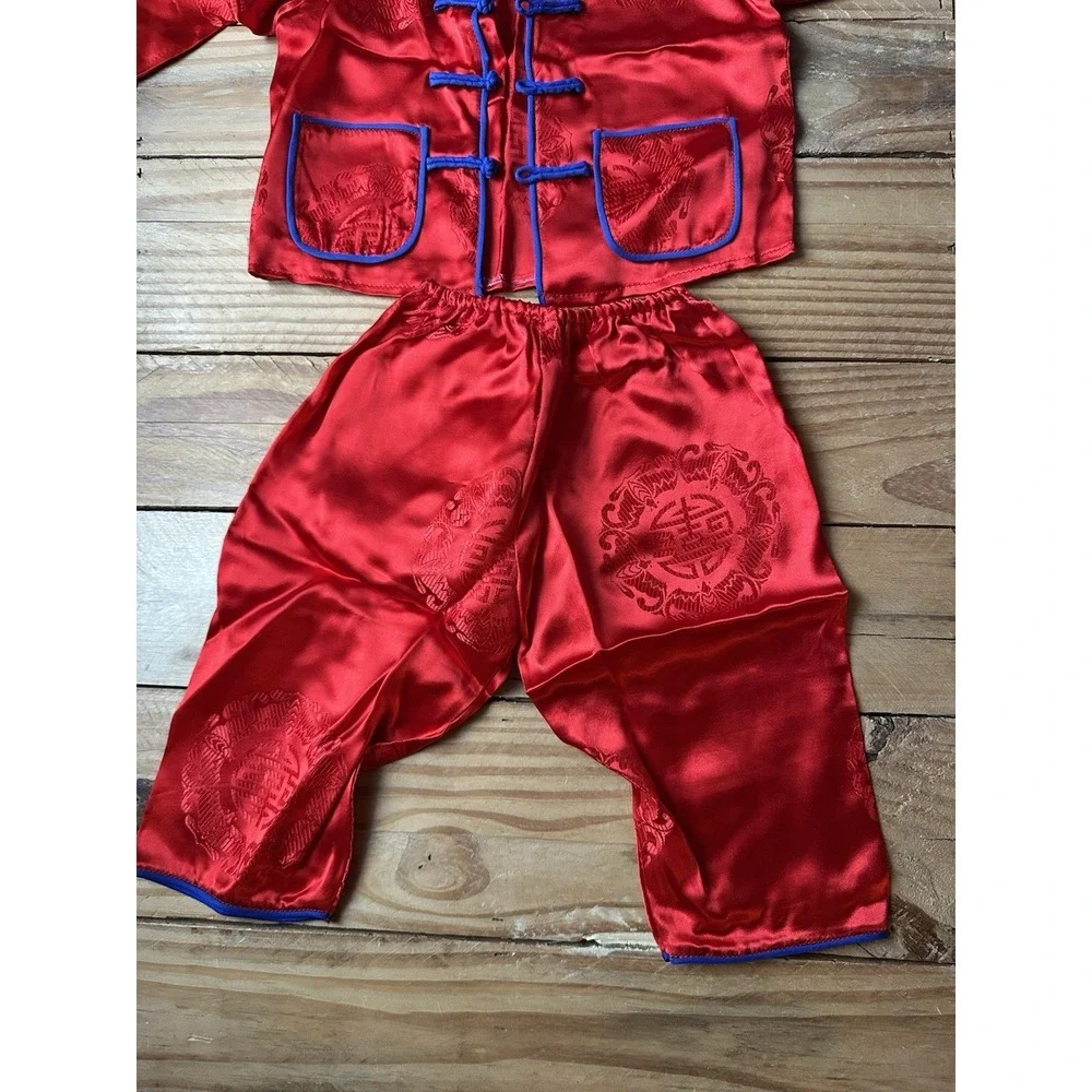 Lillian Vernon‎ Chinese Red And Blue Traditional Children Festive Outfit Costume